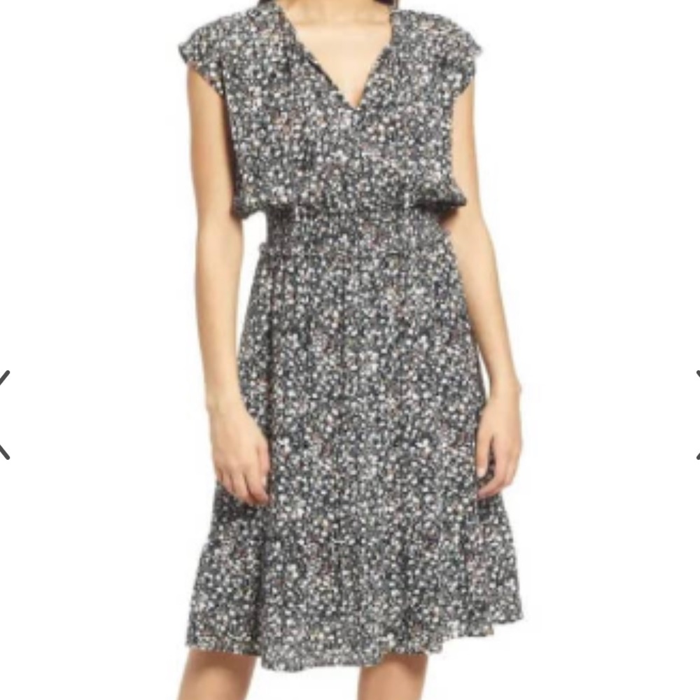 Rails Ashlyn Smocked Waist Ditzy Floral Midi Dress